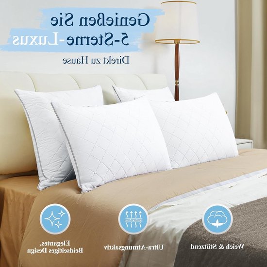 Hoofdkussen - Slaapkamerkussen Bedkussen - Herstellende Slaap - Oeko-Tex Gecertificeerd - 80x80 cm - Oranje