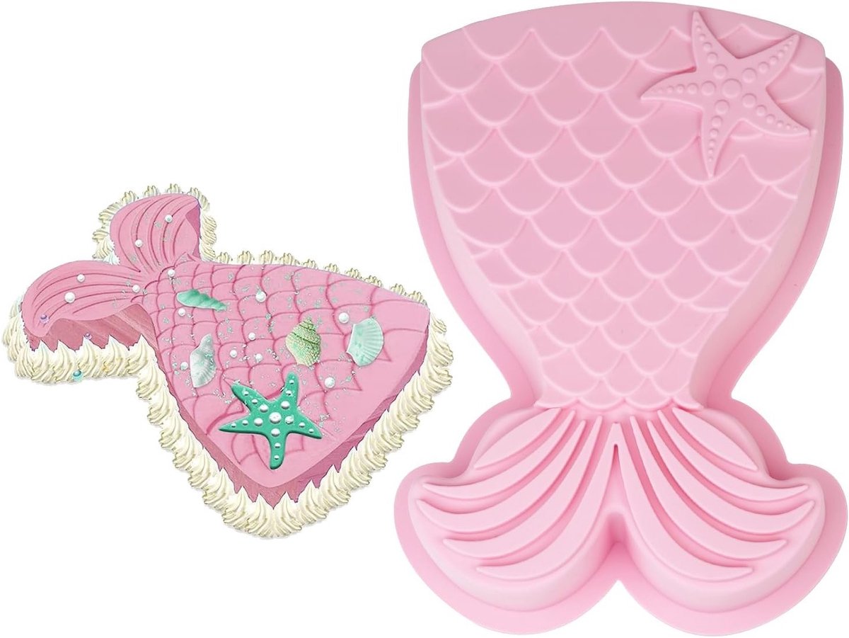 Grote Silicoenen Cakevorm voor Mermaids, Ideaal voor Taarten, Pudding en Chocolade, Perfect voor Kinderfeestjes en Speciale Gelegenheden