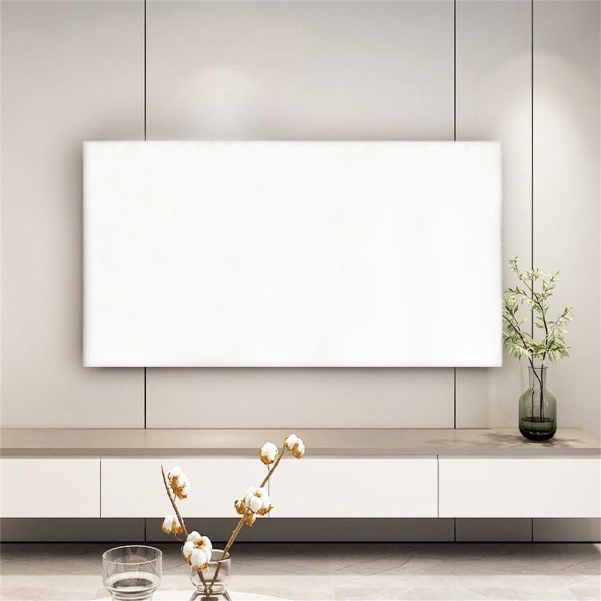 TV Hoes - Schermbeschermer - Stofvrij Houden - Half Open Achterkant - 32-39 inch - Wit