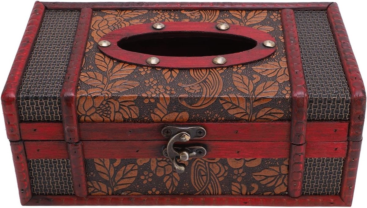 Decoratieve Houten Tissue Box in Vintage Stijl, Klassieke Napkin Houder voor Thuis, Kantoor en Auto, Perfecte Accessoire voor Elk Interieur