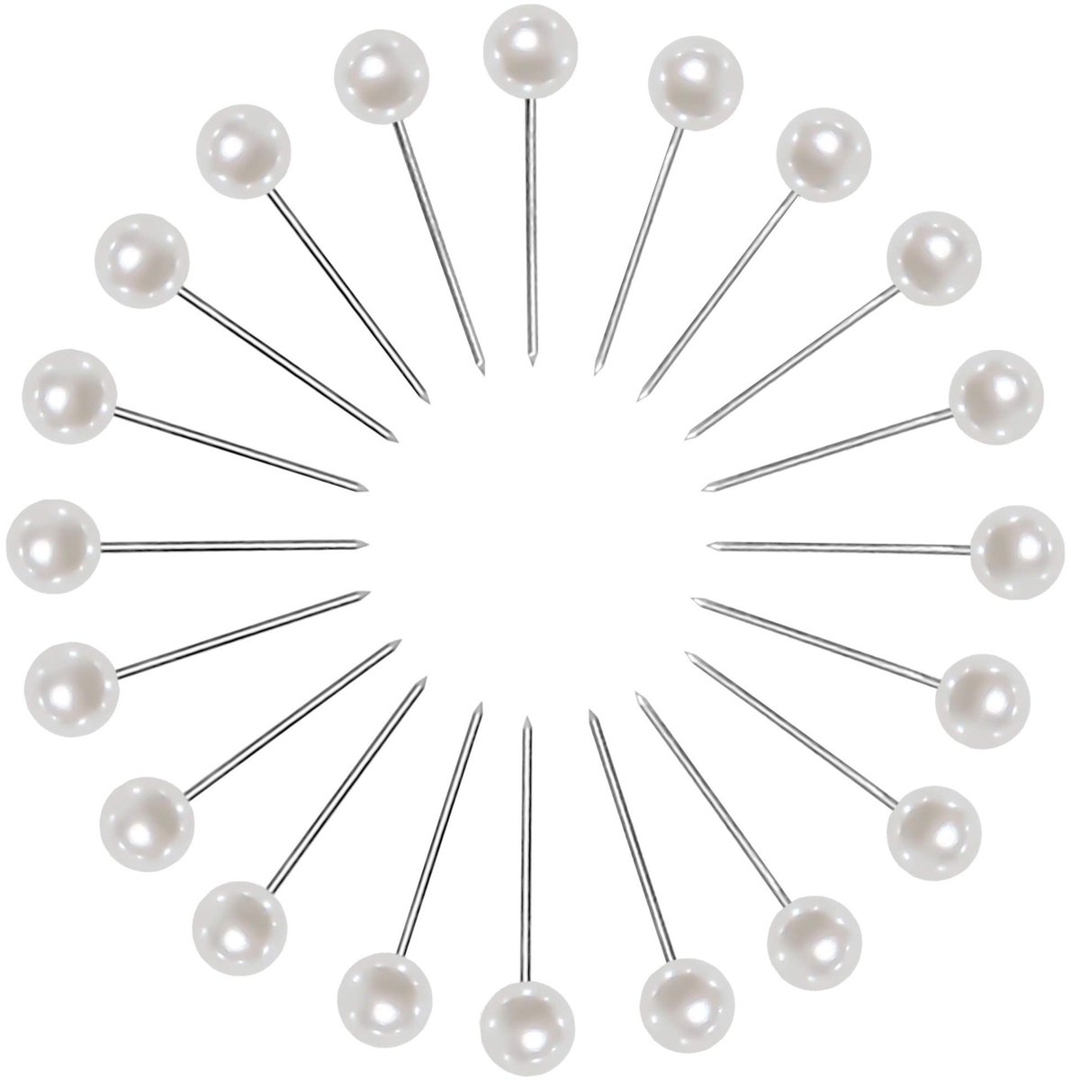 200 Stuks Rechte Spelden met Parelkoppen - Witte Plastic Naalden 3x15mm voor Quilten en Bruiloft Naaien