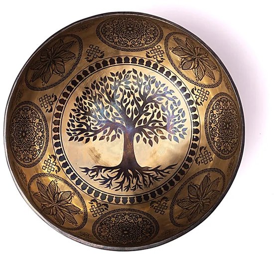 Lasergegraveerde klankschaal Levensboom - ±1400-1600 G; ±22-24 Cm - ±1400-1600 g ; ±22-24 cm — afbeelding 2