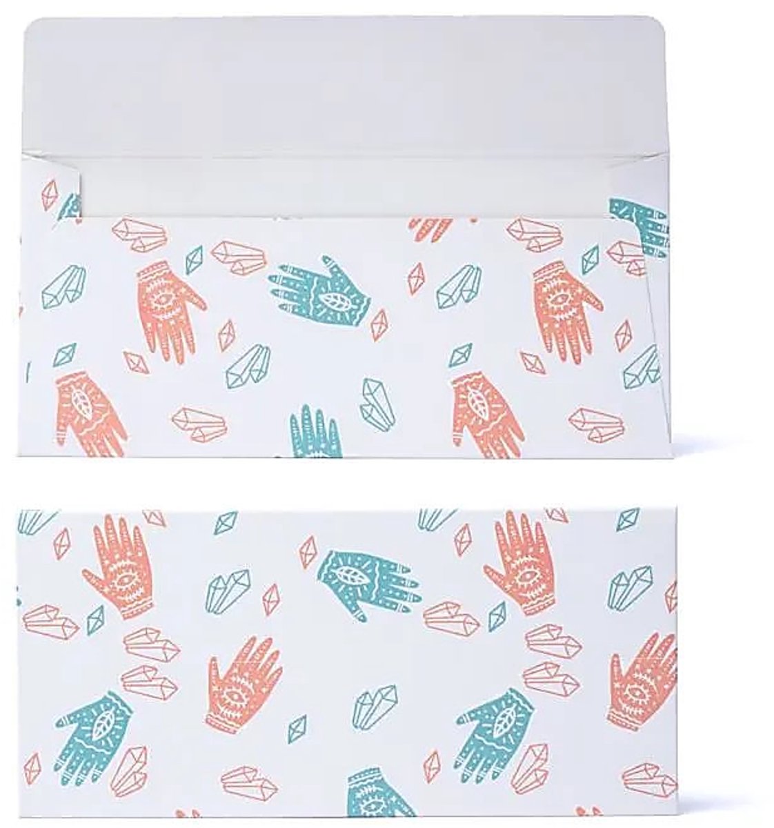 Cadeaukaart-envelop Divine Hand & Gems --pakket van 10 stuks - 19x9cm - 19x9cm