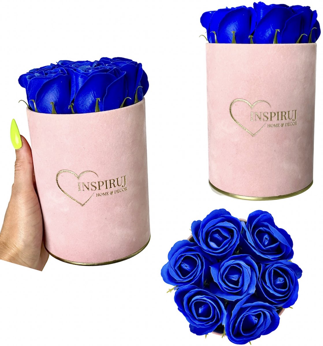 Inspiruj - Flowerbox - Roze Zeepbloemen - Granat