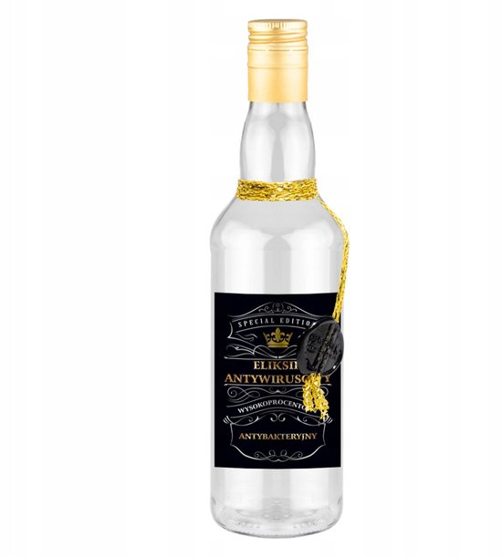 Bimberek - Decoratieve Fles - 500ML - Elixer Antiviraal - Gesmolten Glas - Inclusief Dop van Bimberek — afbeelding 2