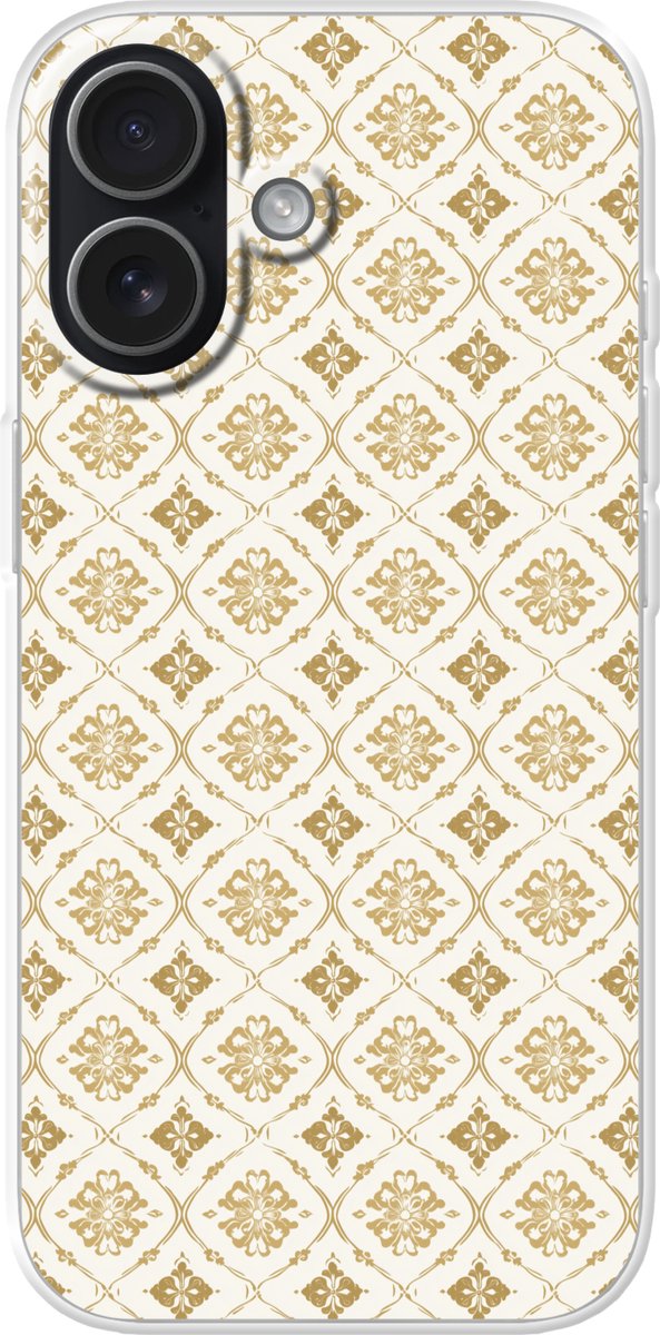Telefoonhoesje Geschikt voor iPhone 17 hoesje - Ornament - Klassiek - Goud - Siliconen Telefoonhoesje Telefoonhoesje