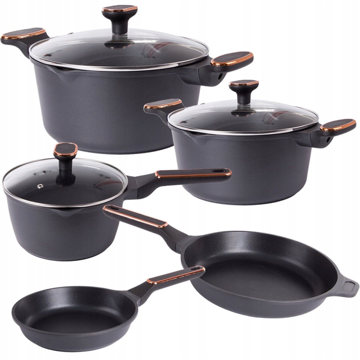 JIANGXI KING STYLE - Pannenset - Non-Stick - Inductiegeschikt - Aluminium
