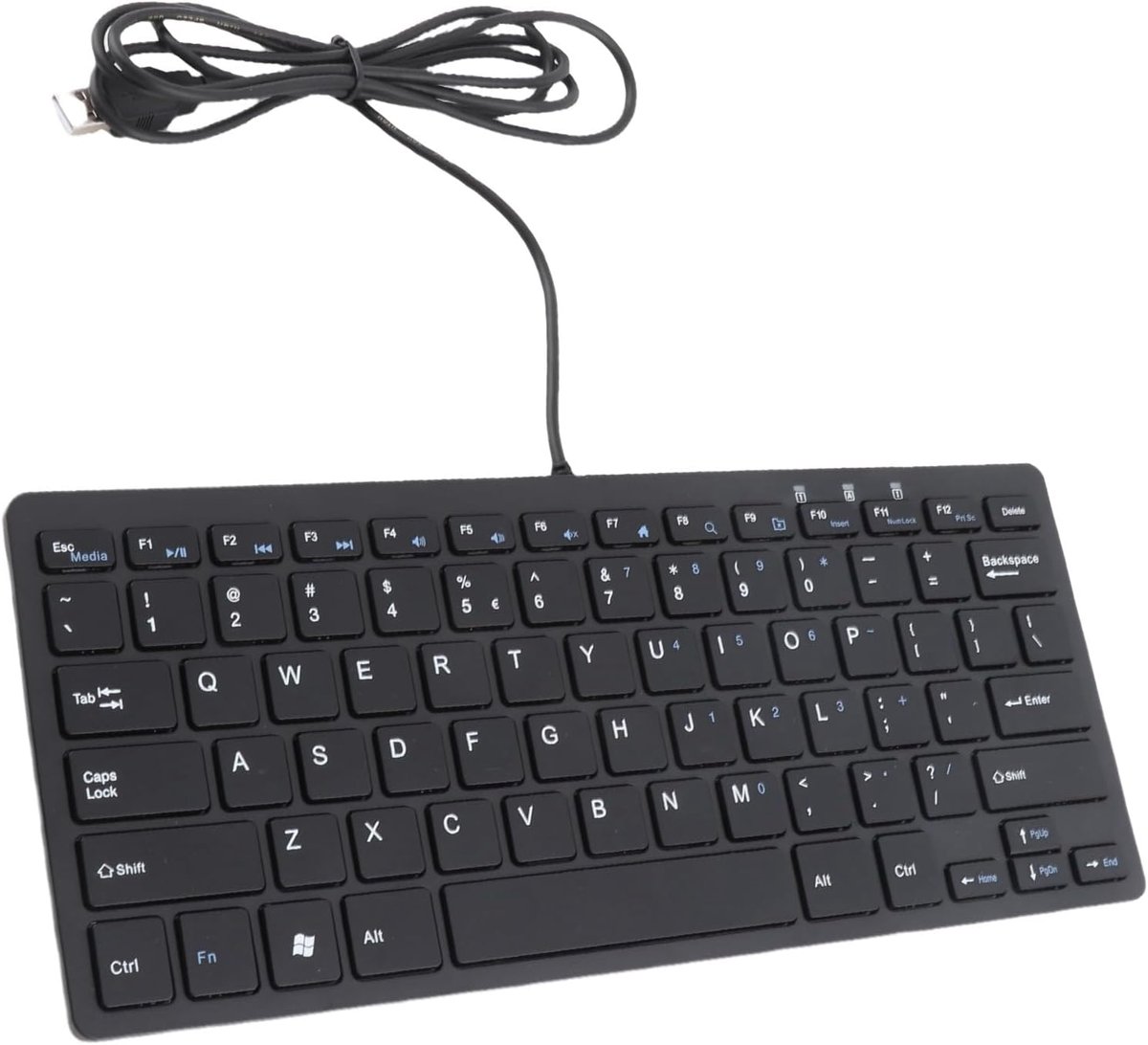 Ultra Thin Mini USB Wired Keyboard - 78 Keys Compact Computer Keyboard - Scissor Keys - Plug and Play External Keyboard voor Laptop - Desktop - Kantoor - Thuis - Zwart