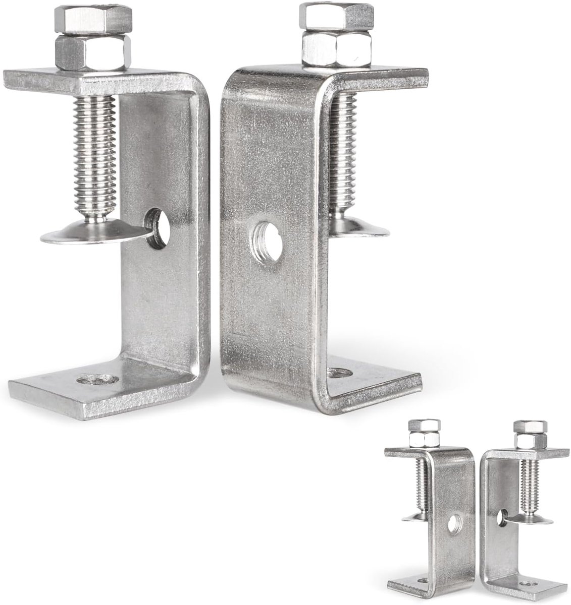 4 Pcs C Clamp 65mm C Clamps - 304 Stainless Steel - Schroef Klem - Robuuste Ondersteuning - Tafelklem - 37-62mm Schroef Klem voor Houtbewerking - Laadstudie - Timmerwerk