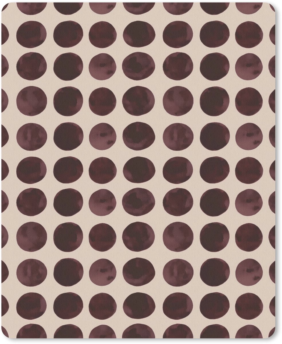 Muismat 12x16 cm - Mousepad Stippen - Patroon - Bruin - Muismatten