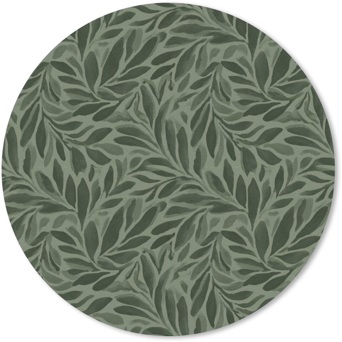 Muismat rond 40x40 cm - Mousepad Bladeren - Organisch - Groen - Ronde muismatten