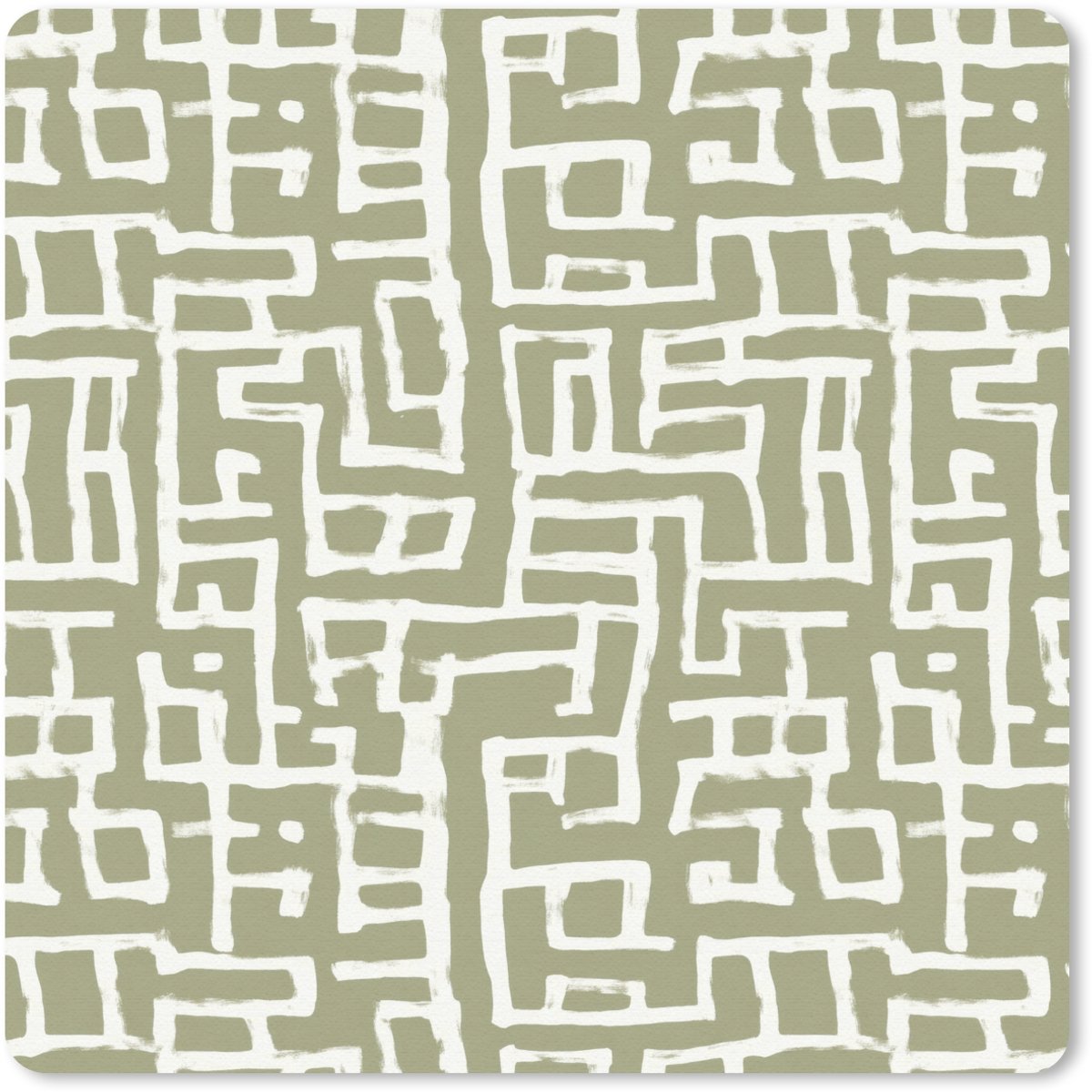 Muismat 20x20 cm - Mousepad Grafisch - Patroon - Groen - Muismatten