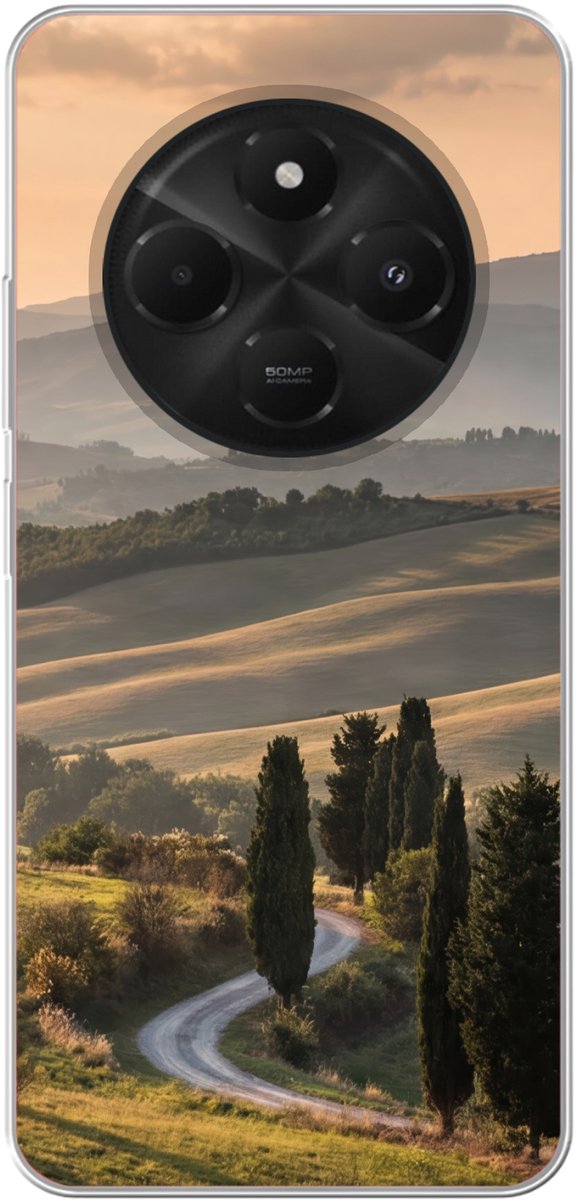 Telefoonhoesje Geschikt voor Xiaomi Geschikt voor Poco M7 hoesje - Toscaans - Landschap - Heuvels - Siliconen Telefoonhoesje Telefoonhoesje