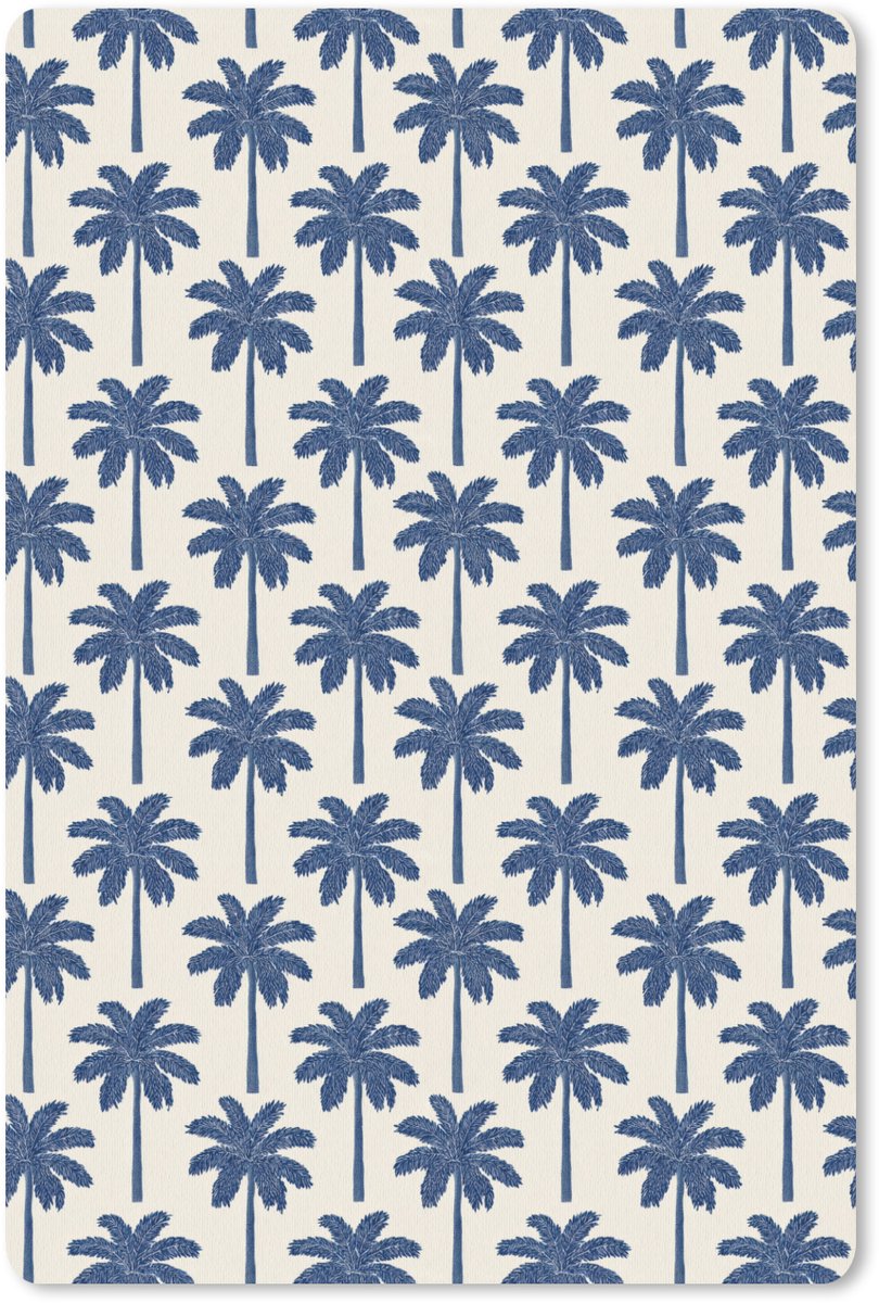 Muismat 13x20 cm - Mousepad Symmetrisch - Palm - Blauw - Muismatten