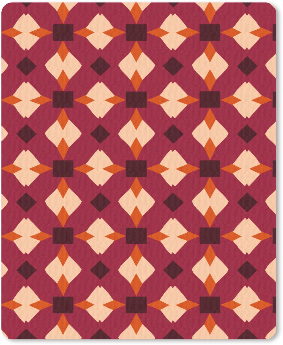 Muismat 12x16 cm - Mousepad Retro - Patroon - Kleurrijk - Muismatten