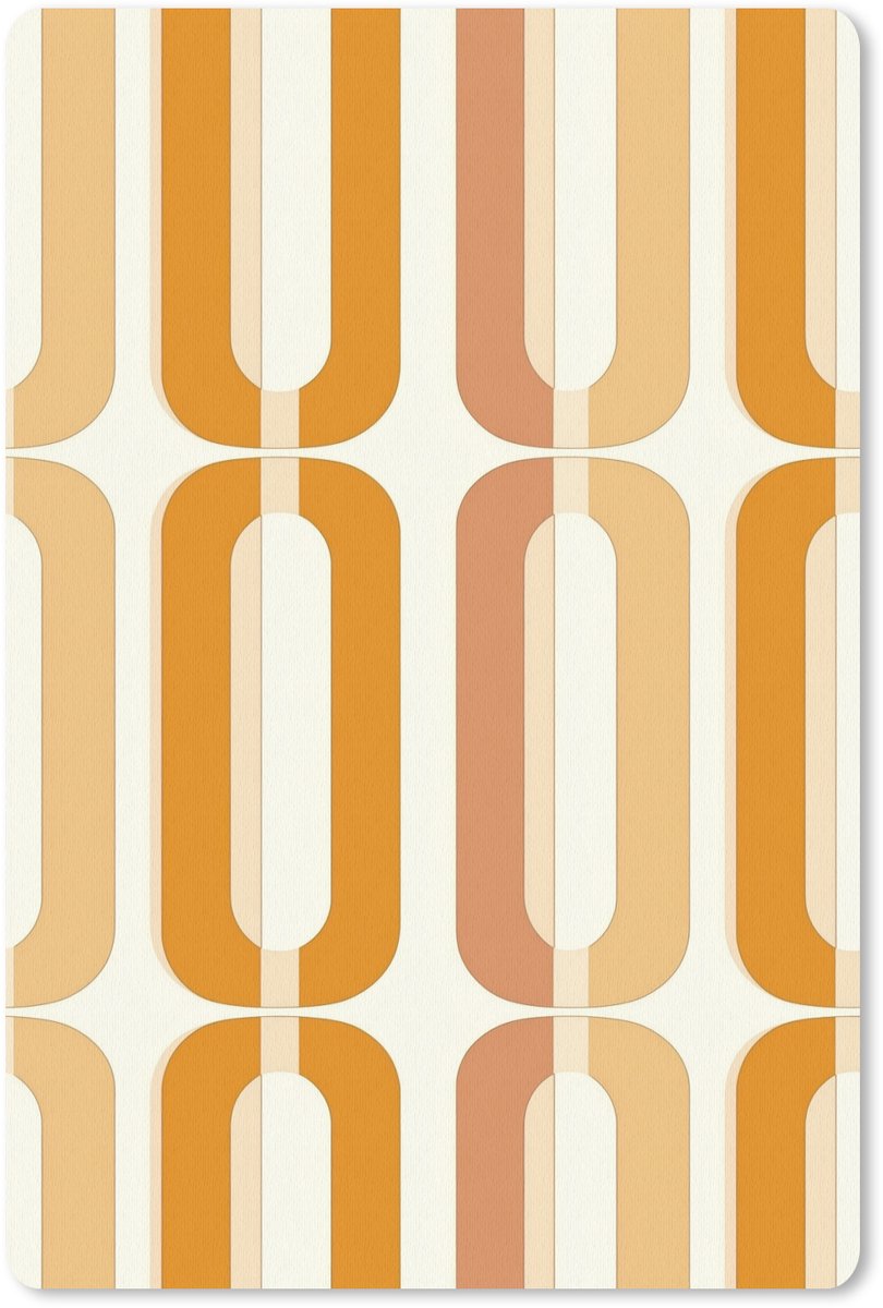 Muismat 13x20 cm - Mousepad U-vorm - Retro - Oranje - Muismatten