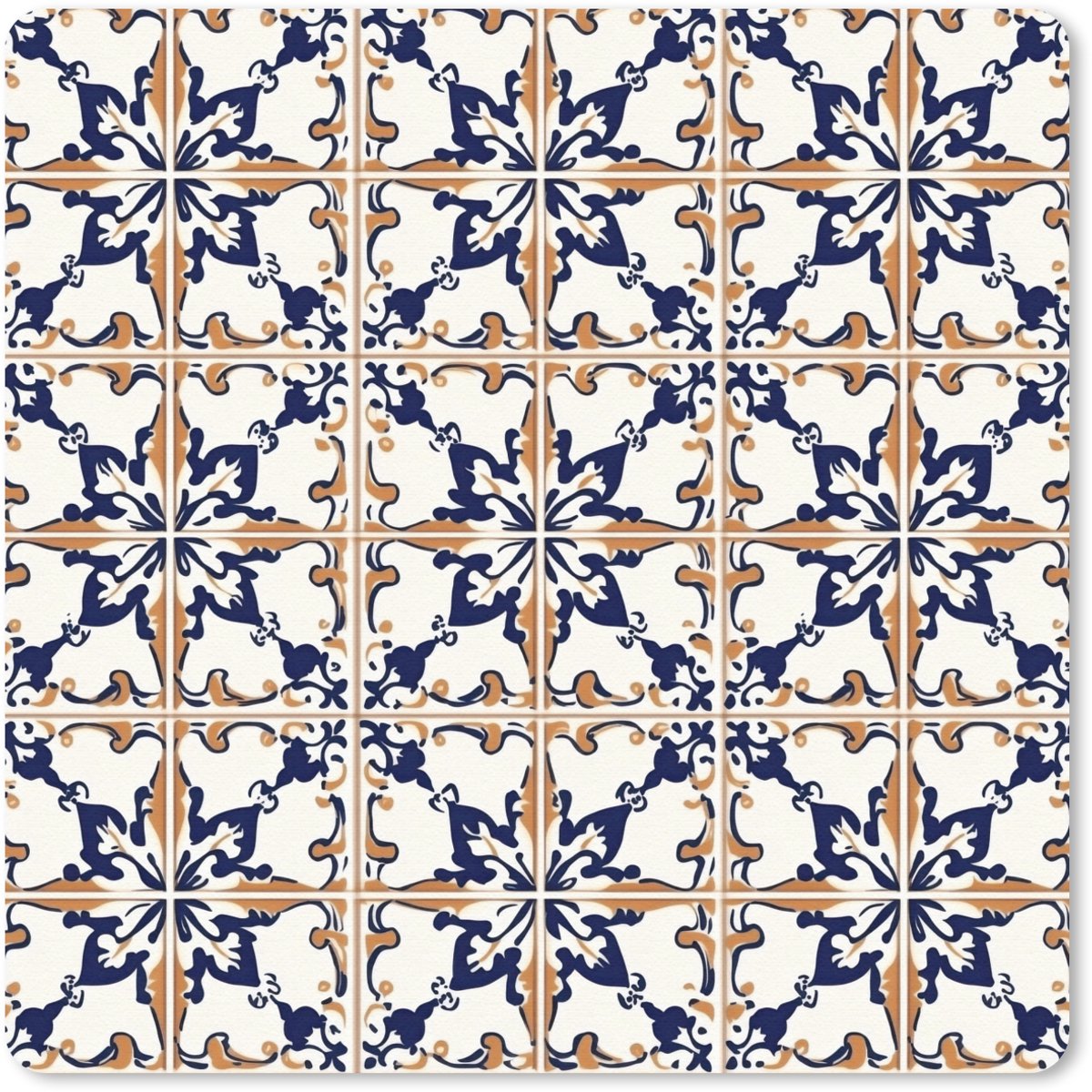 Muismat 30x30 cm - Mousepad Klassiek - Patroon - Kleurrijk - Muismatten