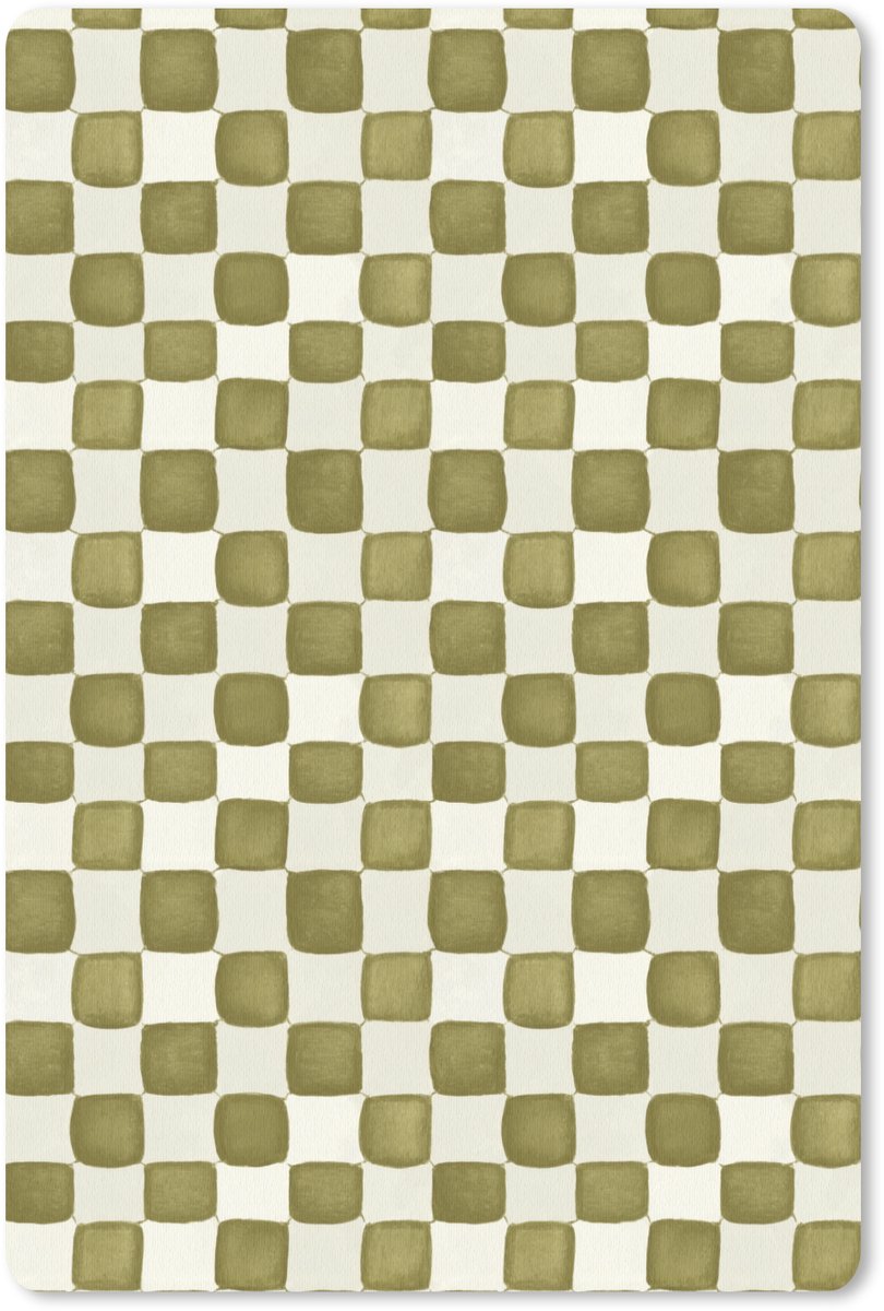 Muismat 13x20 cm - Mousepad Schaak - Patroon - Groen - Muismatten