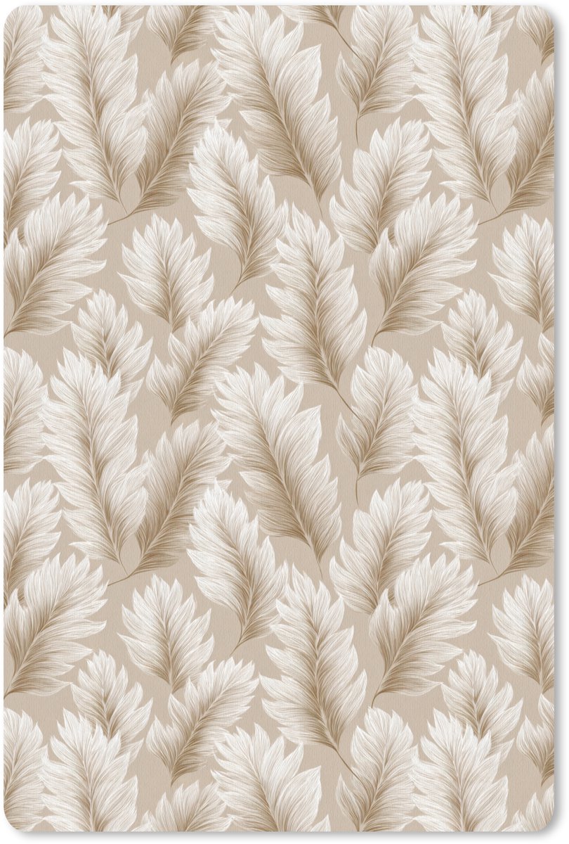 Muismat 13x20 cm - Mousepad Botanisch - Patroon - Beige - Muismatten