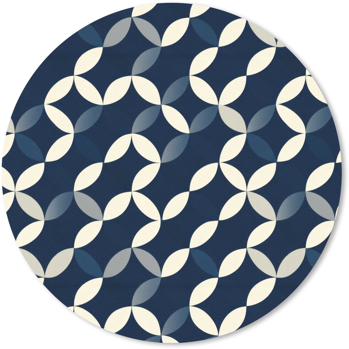 Muismat rond 30x30 cm - Mousepad Abstract - Patroon - Blauw - Ronde muismatten