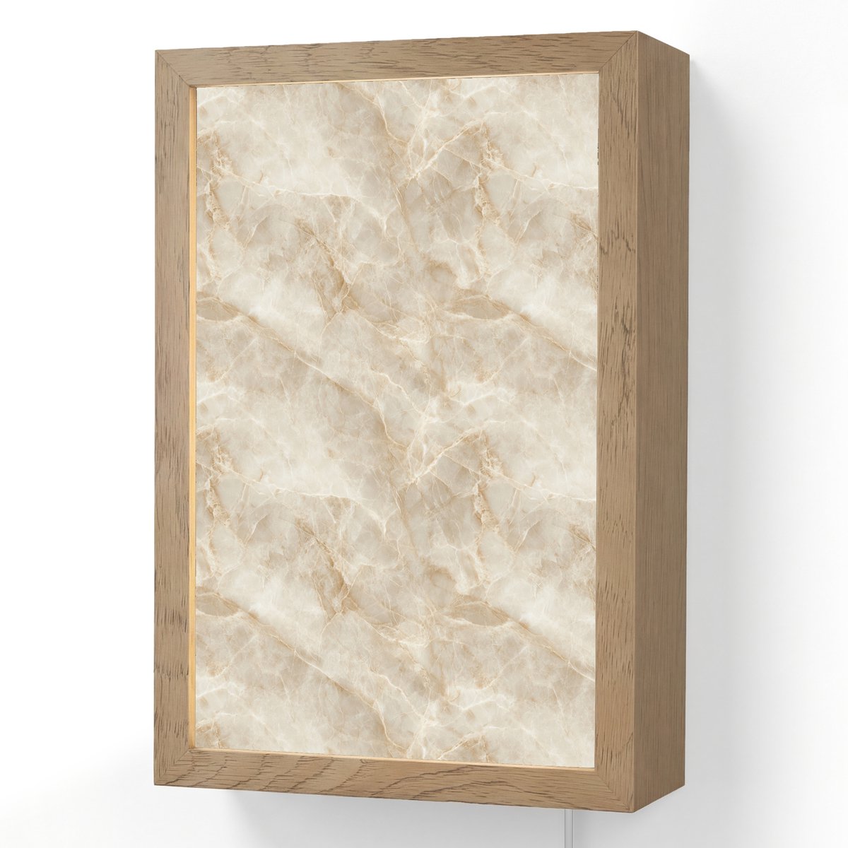 Wandlamp 20x30 cm - Oplaadbaar - Lichtbeige - Onyx - Subtiel - Wandlampen binnen woonkamer