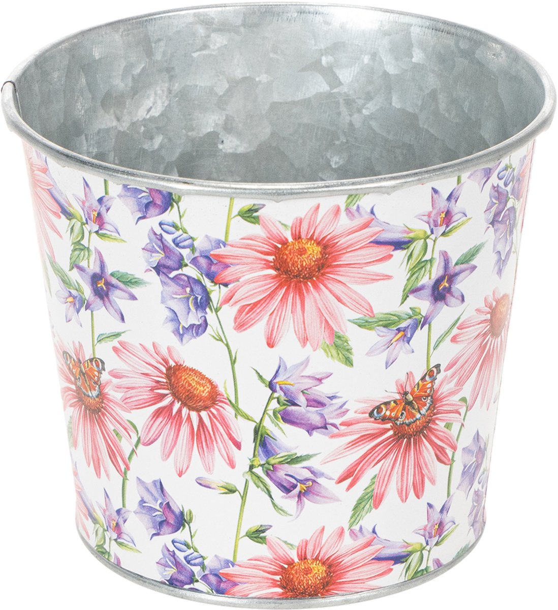 Bloempot, lentedecoratie, plantenbak, metaal, Ø12cm, H10.5cm