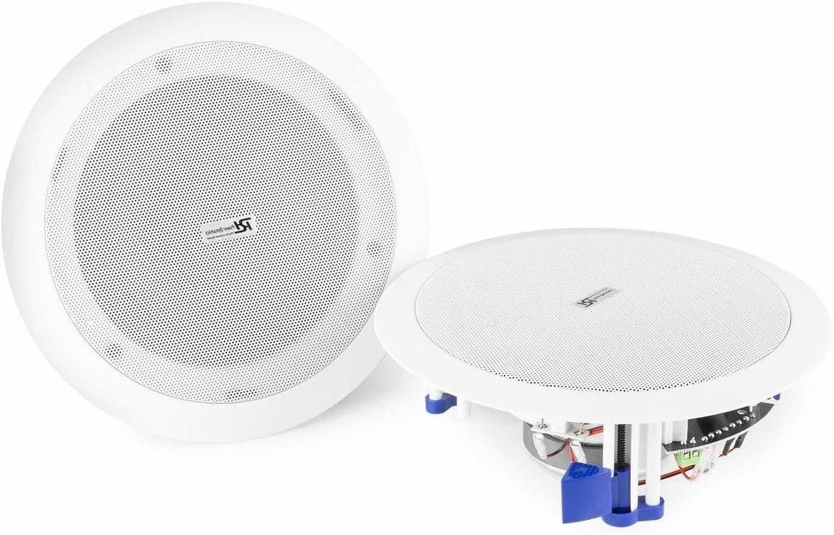 Actieve Plafondspeakers - Inbouw speakerset - Draadloos Muziek Streamen - Easy-fit Klemmen - 6.5 inch Woofer - Wit