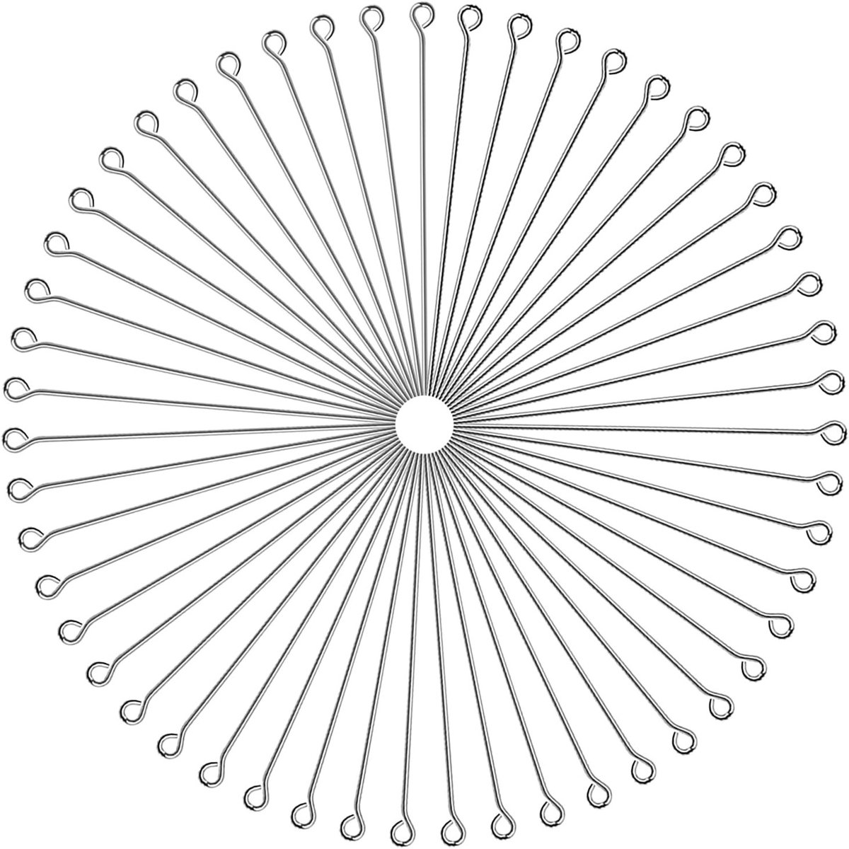 200 Stuks RVS Rivets met Oog voor Oorbellen en Sieraden Maken - 60mm Lange Tack Pins