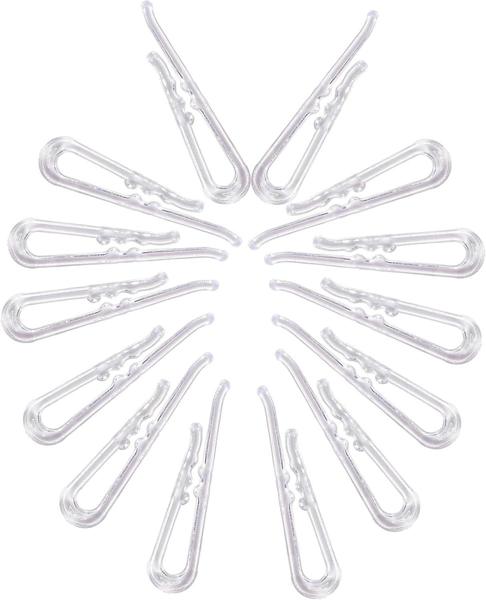 Kledingclips - Stoffen bevestigers - Kleding organiseren - Tandontwerp - 850 stuks - Transparant