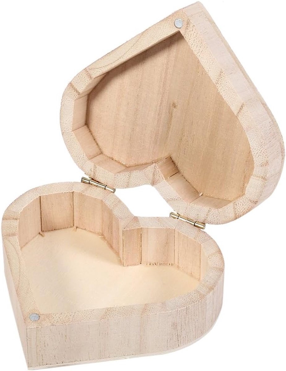 Hartige Houten Sieradenbox in Hartvorm - Romantische Cadeaubox met Magnetische Sluiting voor Sieradenopslag en Kleine Geschenken
