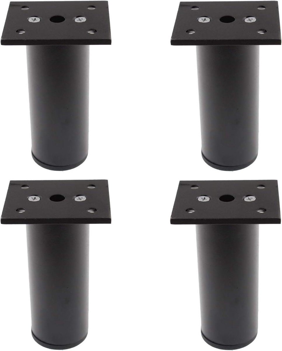 Bankpoten Set - Meubelvoeten Kastpoten - Meubels Verhogen - Verstelbaar Aluminium - 10cm 4 Stuks - Zwart