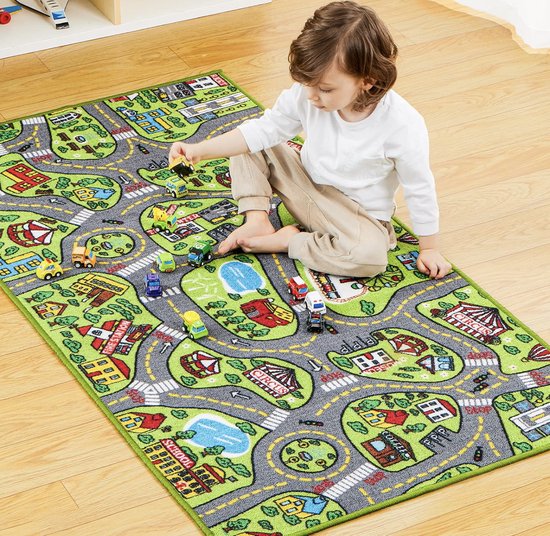 Speelmat met 12 auto's - Pull-Back Voertuig Set voor Kinderen - Leeftijd 3+ - Jumbo Speelkamer Tapijt - City Pretend Play van PlayActive — afbeelding 5