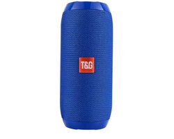 Bluetooth Speaker Draadloos T&G TG117 Waterproof / IPX5 Waterdicht – 10W Stereo – Bluetooth 5.3 – 1200mAh – TF/USB/AUX – FM Radio – Draagbare Speaker – Blauw
