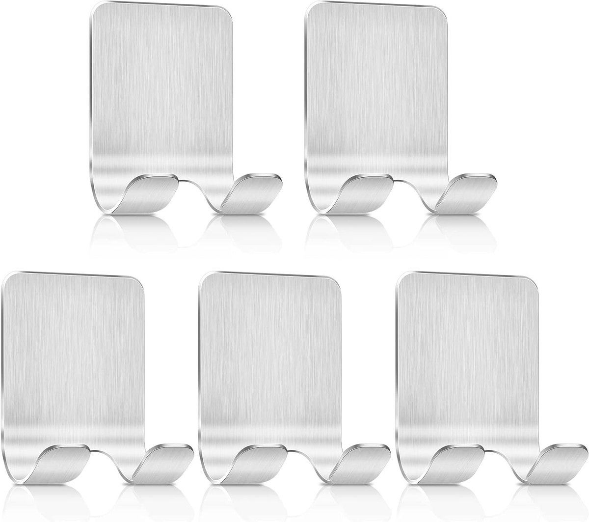 Multifunctionele Zelfklevende RVS Scheermes Houder voor Badkamer, Douche en Keuken - 5 Stuks Waterdicht en Ruimtebesparend Accessoire voor Tassen en Handdoeken