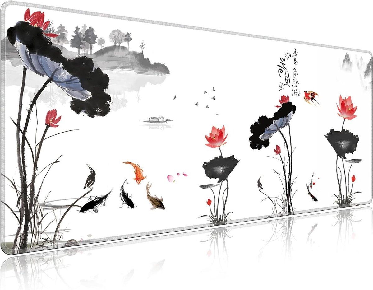 Grote Bureau Muismat - XL Muismat Bureauonderlegger - Werken en Gamen - Waterafstotende Coating - 140x60 cm - Lotus