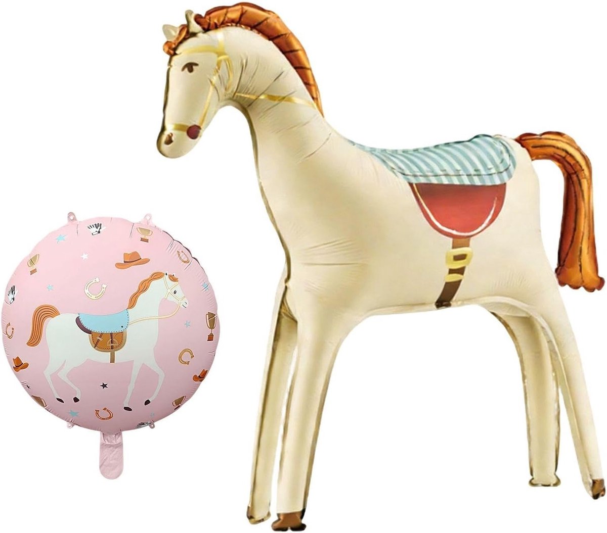 Driedimensionale Pony Ballonnen - 2 Stuks voor Kinderfeestjes, Decoratie en Feestaccessoires voor Vakanties en Verjaardagen