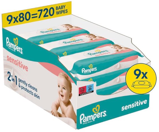 Pampers - Sensitive Babydoekjes - 9 x 80 = 720 billendoekjes