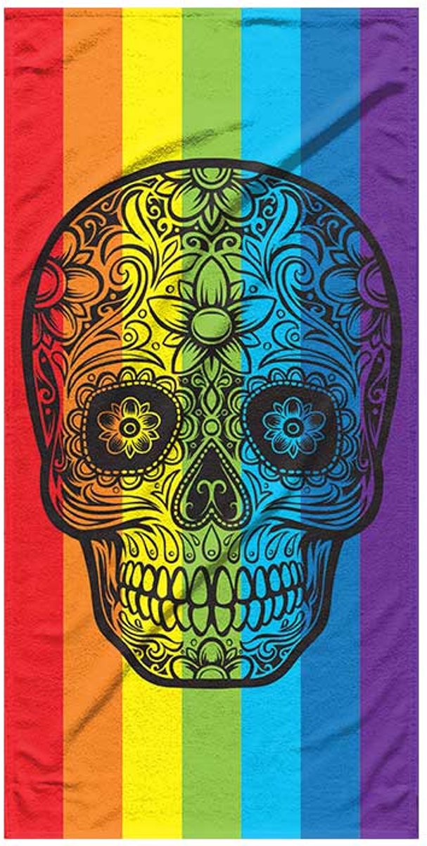Strandlaken luxe jacquard Mexican skull