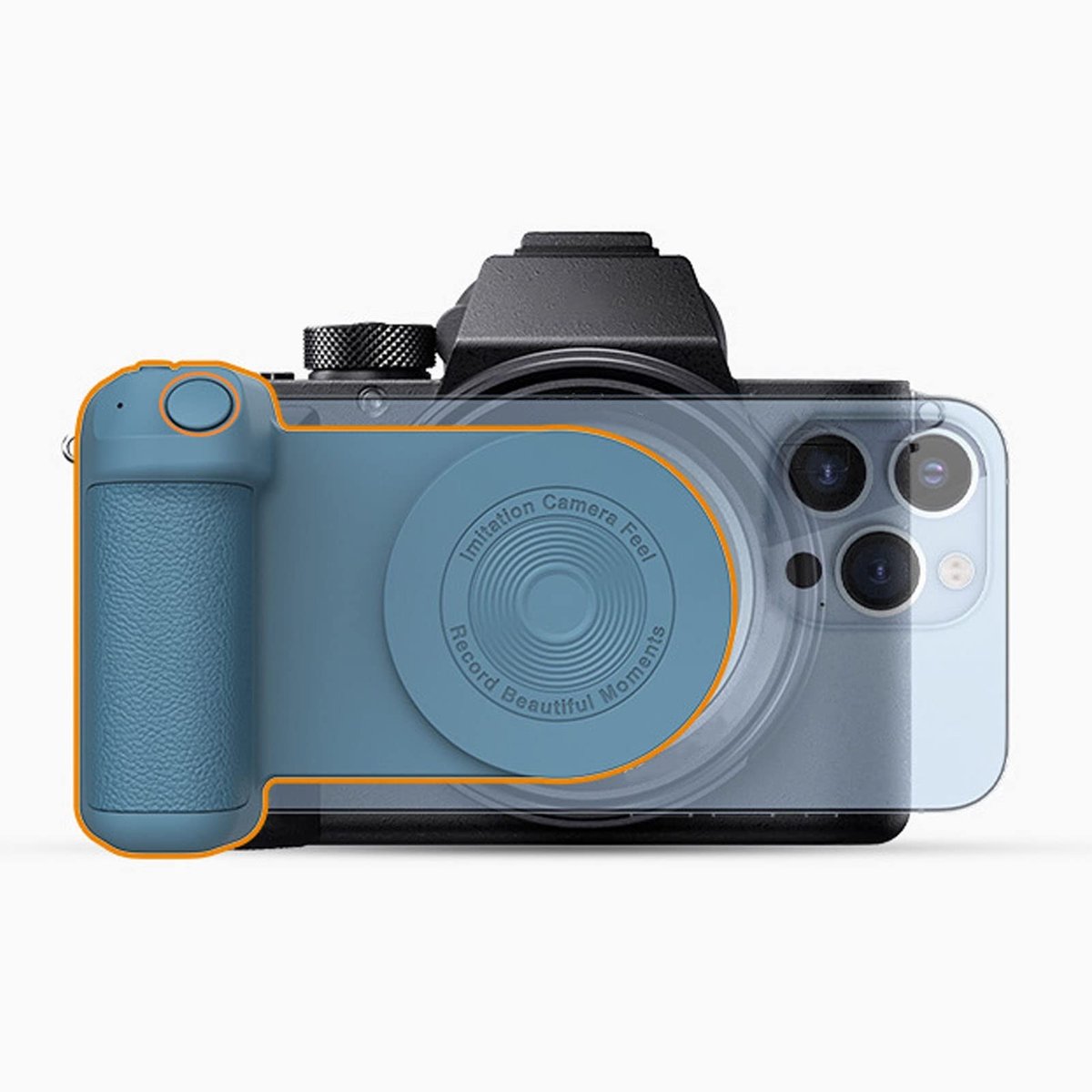Allecto - Magnetische Smartphone Handgreep - Telefoon Camera Grip - Draadloze Opladen - Zwart - Afstandsbediening - Geschikt voor Vloggen - Zwart