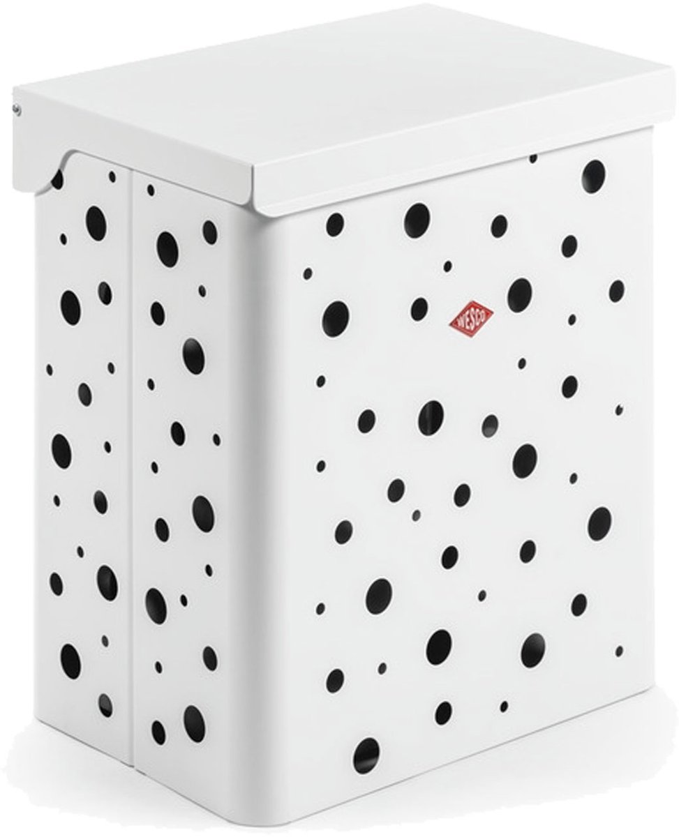 WESCO Wasmand Duo 1 met Inzet | 64 Liter | Duo Wasbox (2x32 Liter) | Metaal - Mat wit | Waskorf