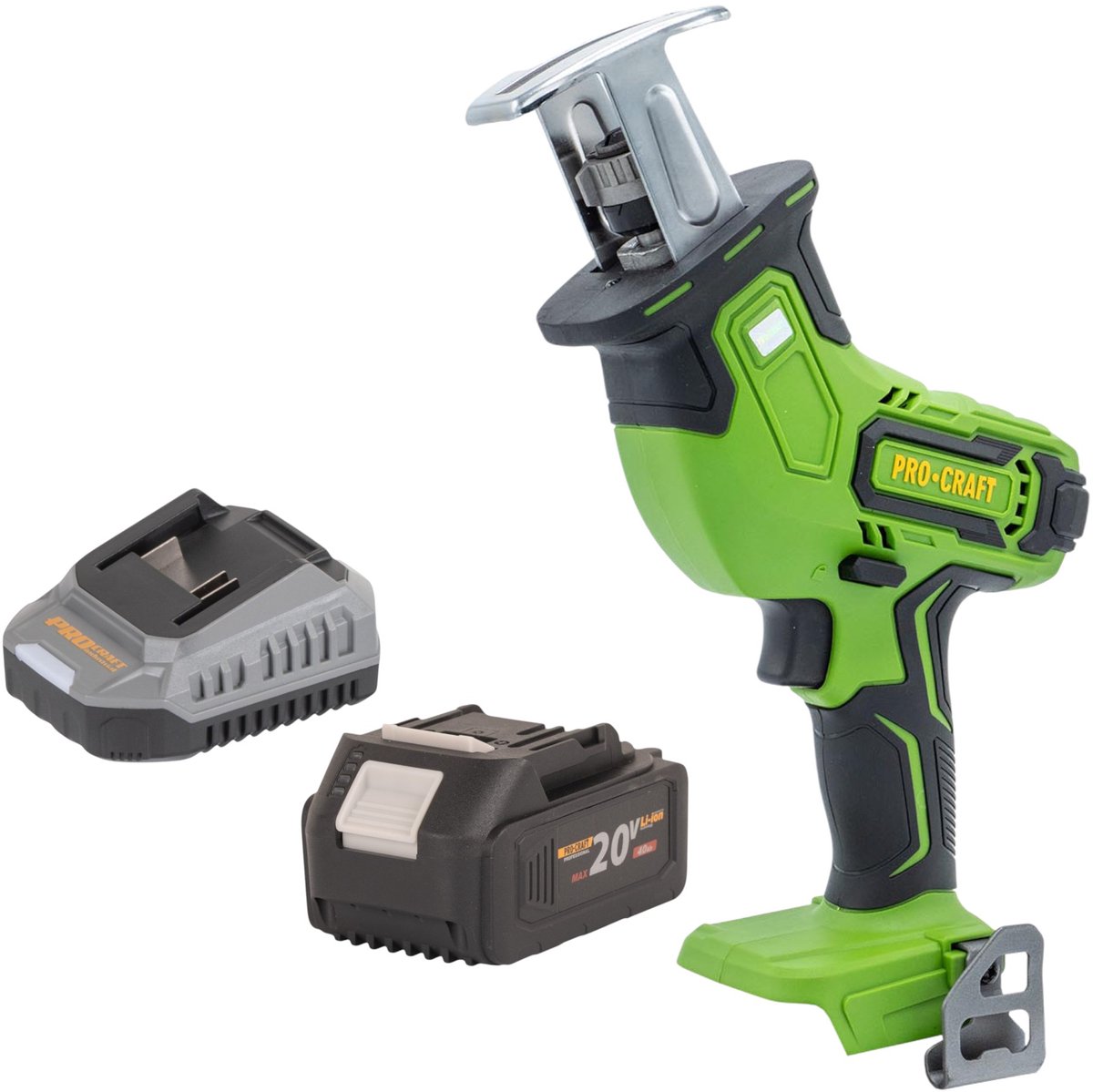 Procraft PSS30bb accu-reciprozaag 20 V borstelloos + 1x accu 4,0 Ah + oplader