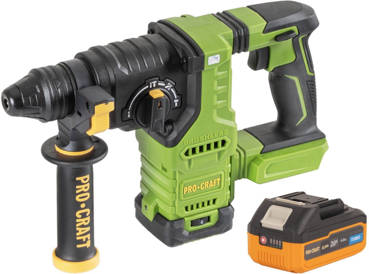 Procraft PHA30bb accuboormachine 20 V 2,8 J SDS plus Brushless + 1x accu 4,0 Ah - zonder oplader
