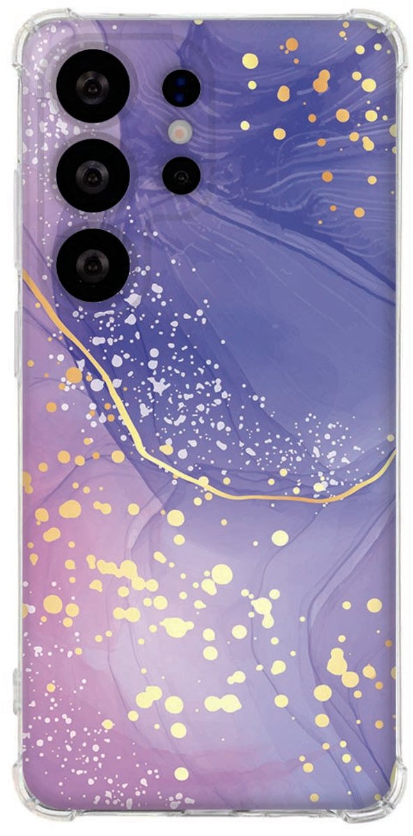 Softcase Samsung Galaxy S26 Ultra Watercolor Paars Schokbestendig