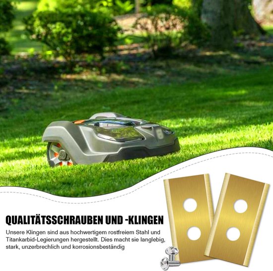 36 stuks goud Vervangingsmessen - Titanium vervangingsmes - Geschikt voor alle robotmaaiers uit de Mammotion Luba- en YUKA-serie, inclusief schroeven, accessoires voor tuinmaaiers — afbeelding 5