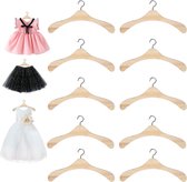 10 Stuks Poppenkleerhangers Set Kleerhangers Accessoire, 15 cm Poppenkleerhanger Mini Kleerhangers Kleding Kleerhangers Accessoires Baby Pop voor Kleding Barbie Kleerkast Barbie Kleerhanger Baby Kleding Barbie