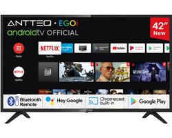 ANTTEQ AG42F3 – 42 Inch Smart TV (106 cm) – Full HD Android TV – Google Assistant – Bluetooth – Ingebouwde Chromecast