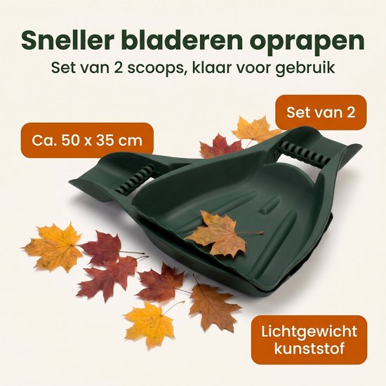 Cheqo® Bladgrijper Set van 2 - Bladschep - Schephanden - Bladeren Oprapen - Tuinafval - Scoops - Bladverzamelaar - Handharken - Bladhark - Tuinklauwen - Blad Opraap Hulpmiddel - Gazongras - Tuingereedschap - Groen van Cheqo — afbeelding 2
