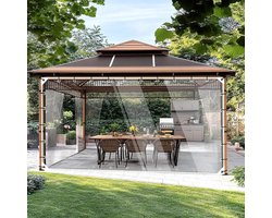 Zware Waterdichte Zeildoek 2m x 2m - Translucent, 430gsm Soft Glass PVC, Scheurvast en Vorstbestendig met Oogjes voor Tuin en Terrasoverkapping