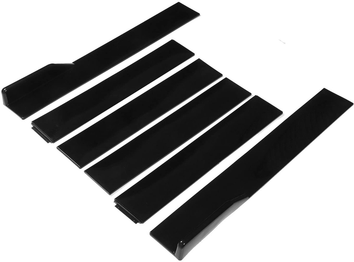 Allecto - Auto zijrok - Universele zijrok - Bescherming tegen krassen - Zwart - Verstelbare lengte - 6PCS - Geschikt voor alle auto modellen