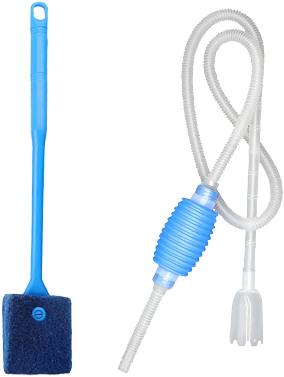 Allecto - Aquarium cleaning kit - Aquarium vacuum cleaner - Efficiënte reiniging - Blauw - Siphon en gravel cleaner - Onderhoud voor aquaria - Incl...
